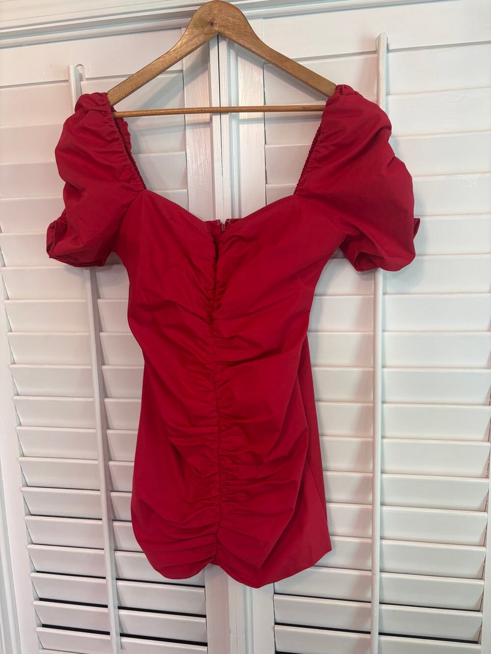 Amanda‎ Uprichard Red Ruched Dress Size Large